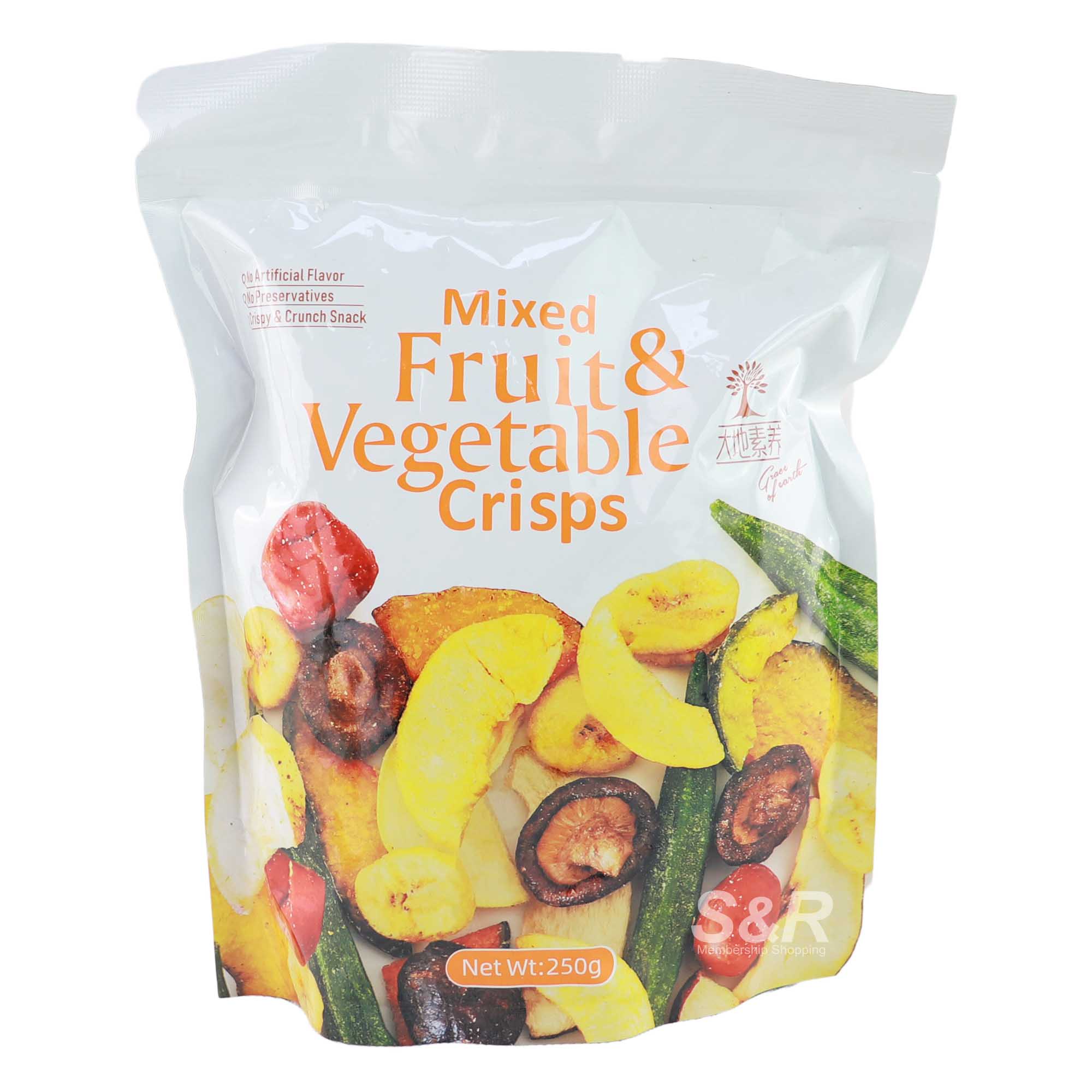 Grace of Earth Mixed Fruit and Vegetable Crisps 250g Grace of Earth Mixed Fruit and Vegetable Crisps 250g